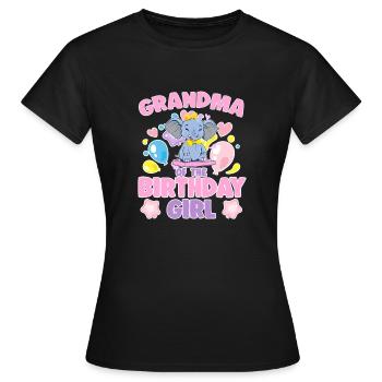 Grand-mère de la fête de famille éléphant fille d’anniversaire - T-shirt Femme - noir - Devant - AI Model Female 172 dark (172cm)