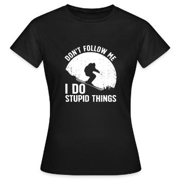 Cool Skiing For Men Women Snow Skier Winter Ski Sn - Women's T-Shirt - black - Front - AI Model Female 172 dark (172cm)
