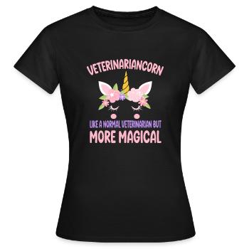 Funny Veterinariancorn like a normal Veterinarian - Frauen T-Shirt - Schwarz - Vorne - AI Model Female 172 dark (172cm)