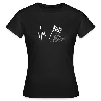 Kart Racer Finish Line Winning Pulse - Frauen T-Shirt - Schwarz - Vorne - AI Model Female 172 dark (172cm)