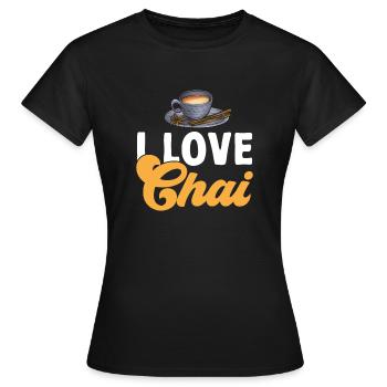 Thé Chai Masala Chai - T-shirt Femme - noir - Devant - AI Model Female 172 dark (172cm)