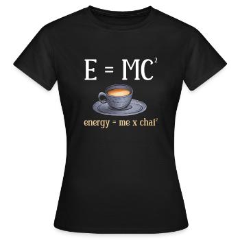 Thé Chai Masala Chai - T-shirt Femme - noir - Devant - AI Model Female 172 dark (172cm)