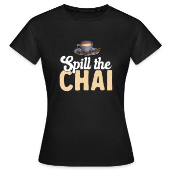 Thé Chai Masala Chai - T-shirt Femme - noir - Devant - AI Model Female 172 dark (172cm)