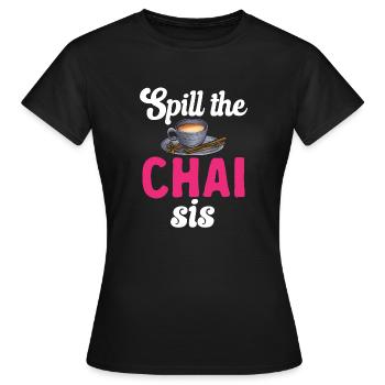Thé Chai Masala Chai - T-shirt Femme - noir - Devant - AI Model Female 172 dark (172cm)