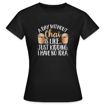 Thé Chai Masala Chai - T-shirt Femme - noir - Devant - AI Model Female 172 dark (172cm)