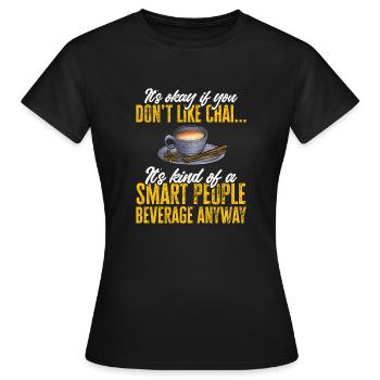 Thé Chai Masala Chai - T-shirt Femme - noir - Devant - AI Model Female 172 dark (172cm)