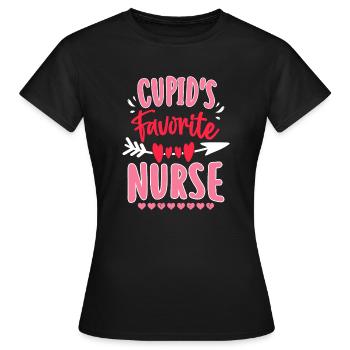 Infirmière préférée de Cupidon - T-shirt Femme - noir - Devant - AI Model Female 172 dark (172cm)