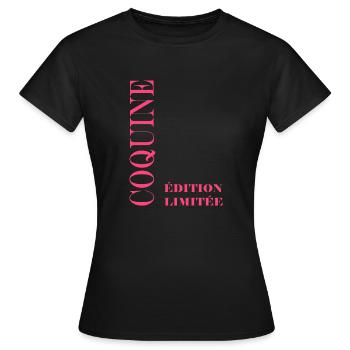 Coquine - T-shirt Femme - noir - Devant - AI Model Female 172 dark (172cm)