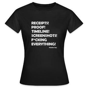 Reçus Preuve Chronologie Captures d’écran Tout - T-shirt Femme - noir - Devant - AI Model Female 172 dark (172cm)