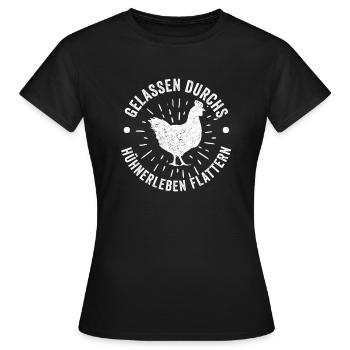 Huhn Bauer Bauernhof Küken Landwirt Hühner - Frauen T-Shirt - Schwarz - Vorne - AI Model Female 172 dark (172cm)