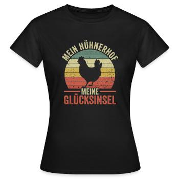 Huhn Bauer Bauernhof Küken Landwirt Hühner - Frauen T-Shirt - Schwarz - Vorne - AI Model Female 172 dark (172cm)