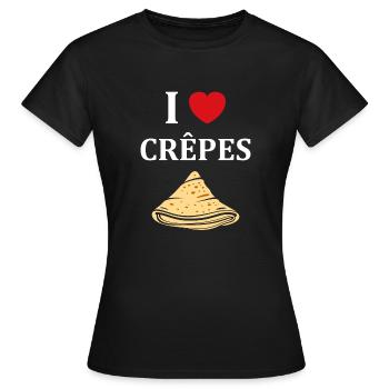 Crêpes Bretagne humour crêpe - T-shirt Femme - noir - Devant - AI Model Female 172 dark (172cm)