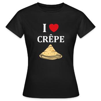 Crêpes Bretagne humour crêpe - T-shirt Femme - noir - Devant - AI Model Female 172 dark (172cm)