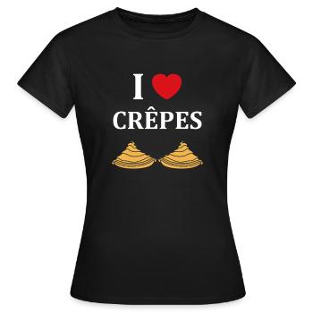 Crêpes Bretagne humour crêpe - T-shirt Femme - noir - Devant - AI Model Female 172 dark (172cm)