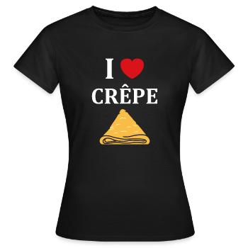 Crêpes Bretagne humour crêpe - T-shirt Femme - noir - Devant - AI Model Female 172 dark (172cm)