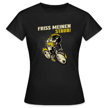 Friss meinen Staub | Radsport Rennrad Shirt - Frauen T-Shirt - Schwarz - Vorne - AI Model Female 172 dark (172cm)