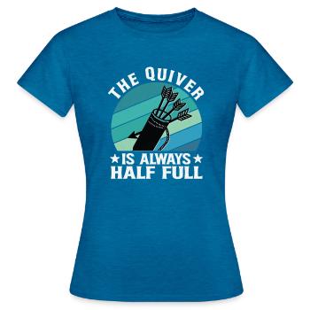Funny Archery Saying - Quiver is full - Women's T-Shirt - antique blue sapphire heather - Front - AI Model Female 172 dark (172cm)