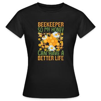 Juste du miel dans mon - Amoureux des abeilles - T-shirt Femme - noir - Devant - AI Model Female 172 dark (172cm)