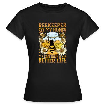 Juste du miel dans mon - Amoureux des abeilles - T-shirt Femme - noir - Devant - AI Model Female 172 dark (172cm)
