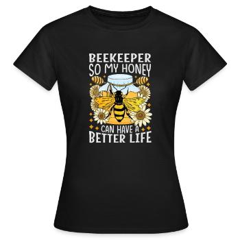 Juste du miel dans mon - Amoureux des abeilles - T-shirt Femme - noir - Devant - AI Model Female 172 dark (172cm)