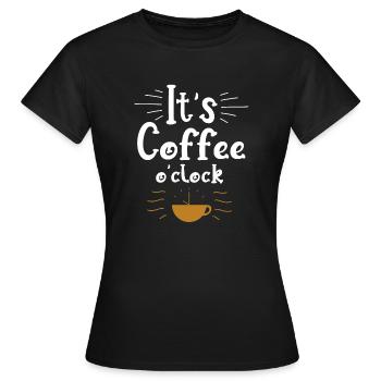 It's Coffee o clock Funny Coffee - Frauen T-Shirt - Schwarz - Vorne - AI Model Female 172 dark (172cm)