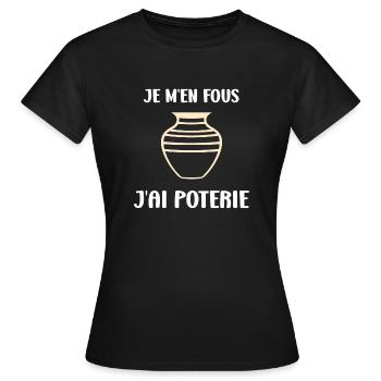 Humour pots de Poterie - T-shirt Femme - noir - Devant - AI Model Female 172 dark (172cm)