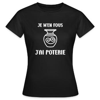 Humour pots de Poterie - T-shirt Femme - noir - Devant - AI Model Female 172 dark (172cm)
