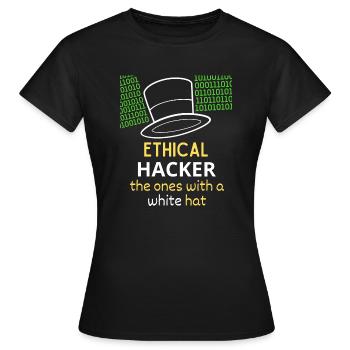 Ethical Hacker White Hat - T-shirt Femme - noir - Devant - AI Model Female 172 dark (172cm)