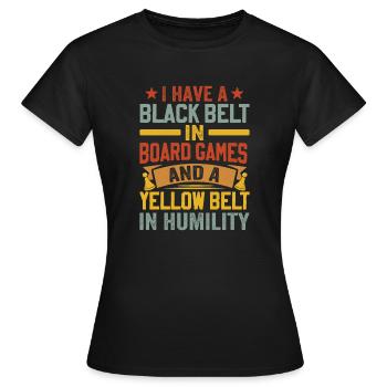 Board Game Saying - Shy, Introvert - Women's T-Shirt - black - Front - AI Model Female 172 dark (172cm)