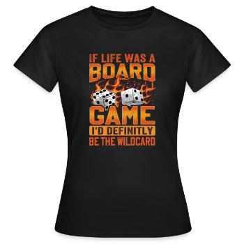 Board Game Saying - Shy, Introvert - Women's T-Shirt - black - Front - AI Model Female 172 dark (172cm)
