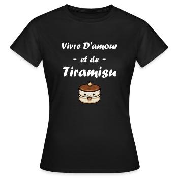 Humour tiramisu - T-shirt Femme - noir - Devant - AI Model Female 172 dark (172cm)