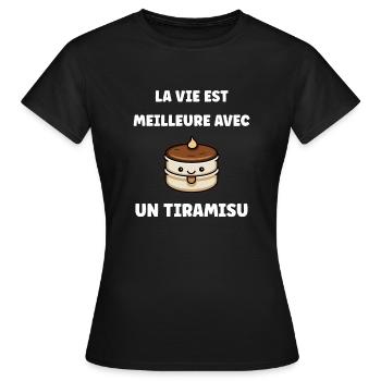 Humour tiramisu - T-shirt Femme - noir - Devant - AI Model Female 172 dark (172cm)