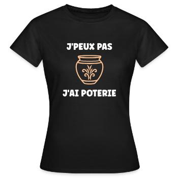 Poterie - T-shirt Femme - noir - Devant - AI Model Female 172 dark (172cm)