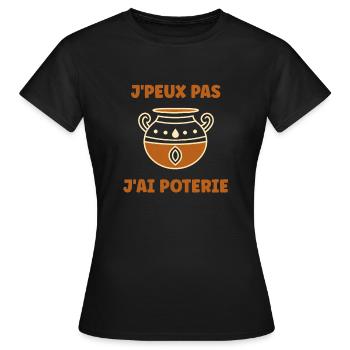 Poterie - T-shirt Femme - noir - Devant - AI Model Female 172 dark (172cm)