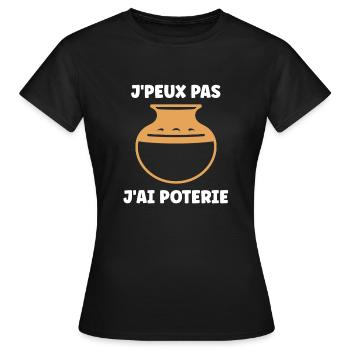 Poterie - T-shirt Femme - noir - Devant - AI Model Female 172 dark (172cm)
