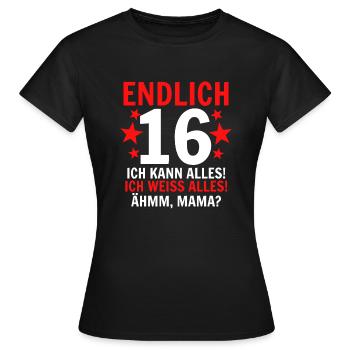 16e anniversaire - T-shirt Femme - noir - Devant - AI Model Female 172 dark (172cm)