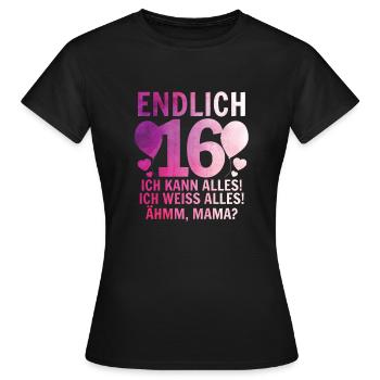 16 Geburtstag - Frauen T-Shirt - Schwarz - Vorne - AI Model Female 172 dark (172cm)