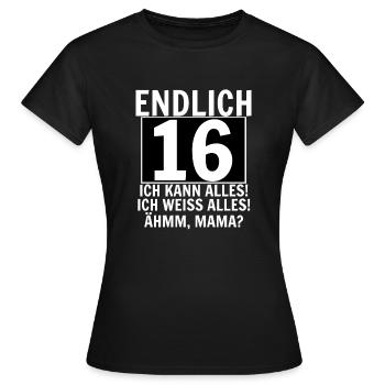 16e anniversaire - T-shirt Femme - noir - Devant - AI Model Female 172 dark (172cm)