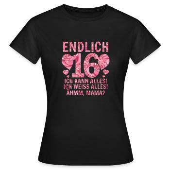 16e anniversaire - T-shirt Femme - noir - Devant - AI Model Female 172 dark (172cm)