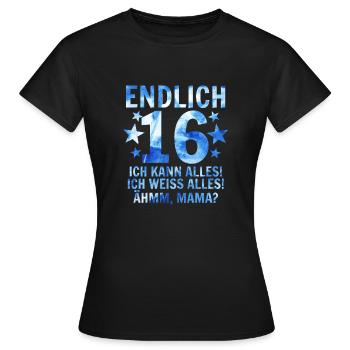 16 Geburtstag - Frauen T-Shirt - Schwarz - Vorne - AI Model Female 172 dark (172cm)