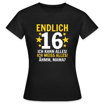 16e anniversaire - T-shirt Femme - noir - Devant - AI Model Female 172 dark (172cm)