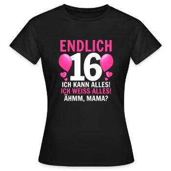 16e anniversaire - T-shirt Femme - noir - Devant - AI Model Female 172 dark (172cm)