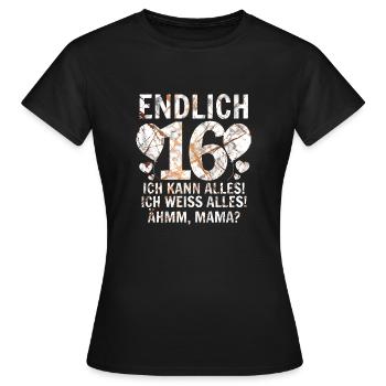 16e anniversaire - T-shirt Femme - noir - Devant - AI Model Female 172 dark (172cm)