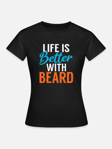 Giftidea Beard Men - Frauen T-Shirt - Schwarz