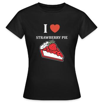 Tarte aux fraises - T-shirt Femme - noir - Devant - AI Model Female 172 dark (172cm)