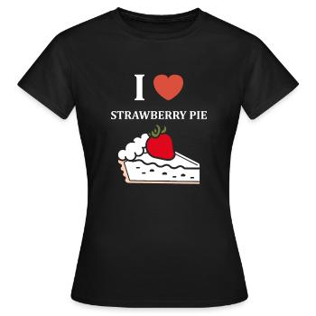 Tarte aux fraises - T-shirt Femme - noir - Devant - AI Model Female 172 dark (172cm)