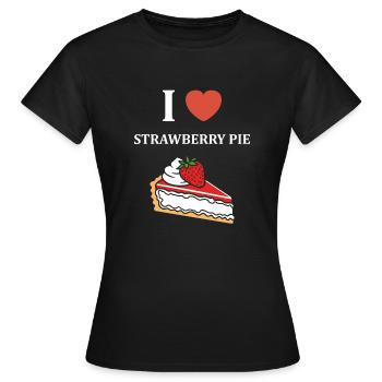 Tarte aux fraises - T-shirt Femme - noir - Devant - AI Model Female 172 dark (172cm)