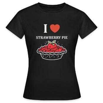 Tarte aux fraises - T-shirt Femme - noir - Devant - AI Model Female 172 dark (172cm)