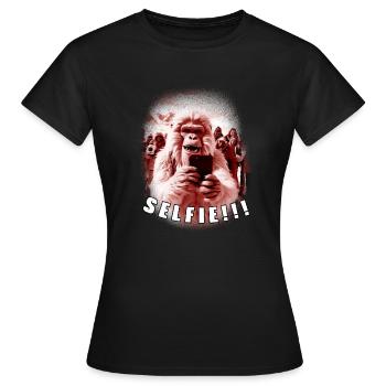 Selfie de Yéti - T-shirt Femme - noir - Devant - AI Model Female 172 dark (172cm)