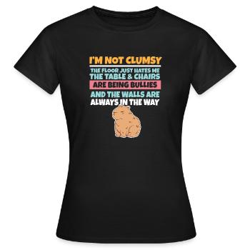 I'm Not Clumsy The Floor Hates Me Foolish Capybara - Women's T-Shirt - black - Front - AI Model Female 172 dark (172cm)